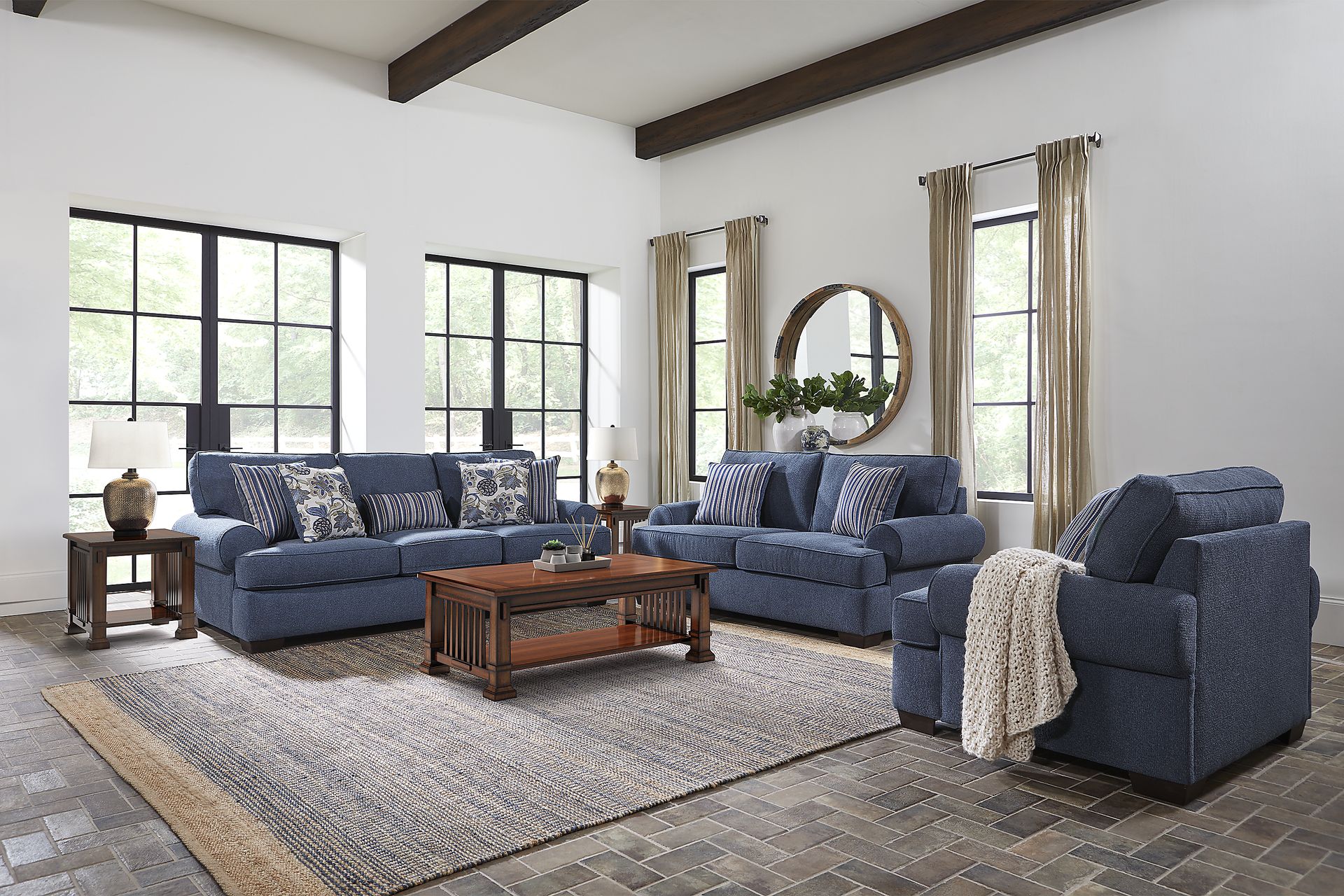 Highland Lakes Blue 2 Pc Living Room - Image 1