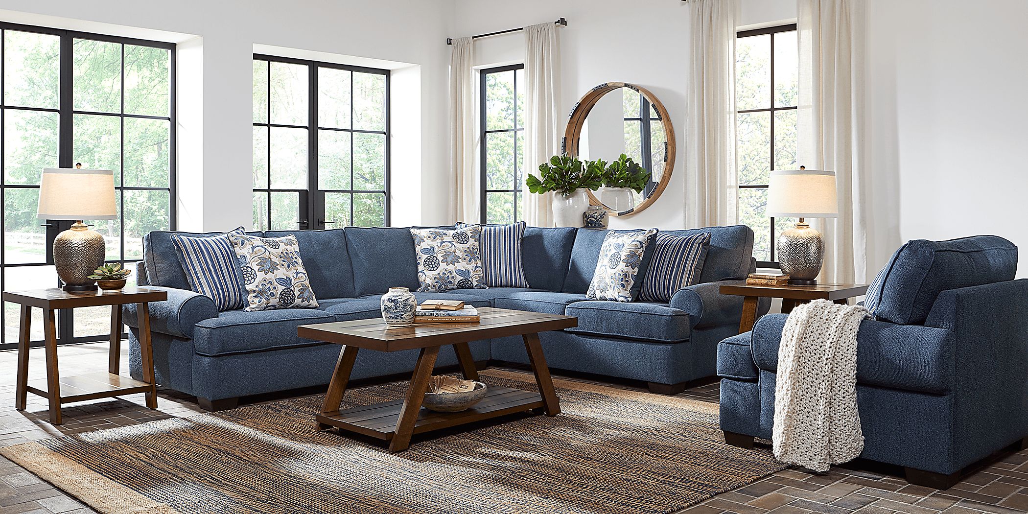 Rooms to go sectional blue discount