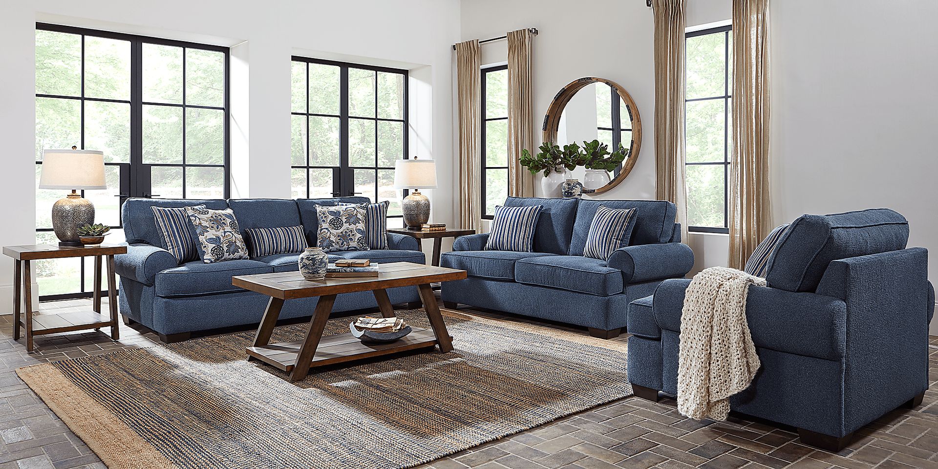 Highland Lakes Blue 8 Pc Living Room - Image 1