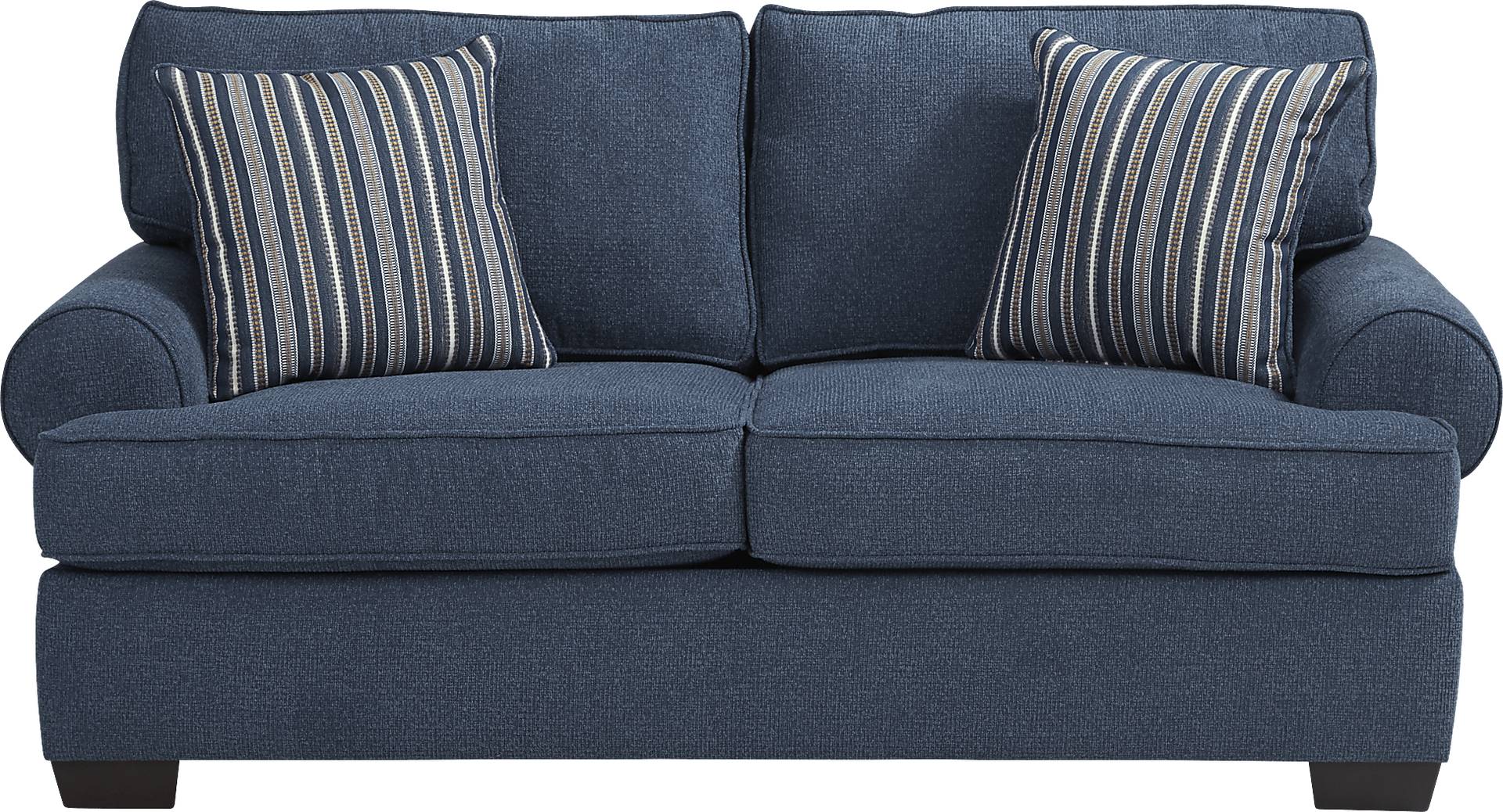 Highland Lakes 2 Pc Blue Polyester Fabric Living Room Set With Sofa