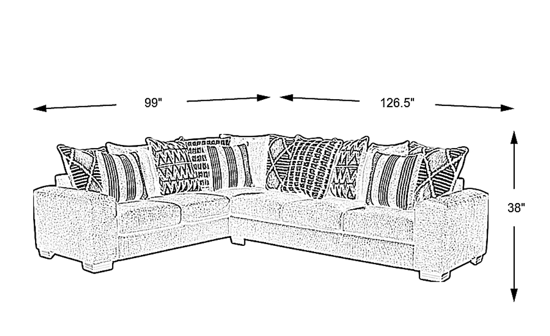 Highland Square 2 Pc Sectional