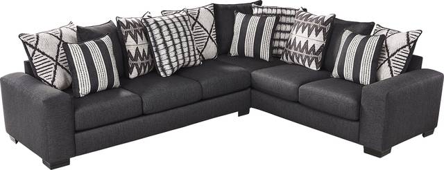 Highland Square Black 5 Pc Sectional Living Room - Thumbnail - Image 3