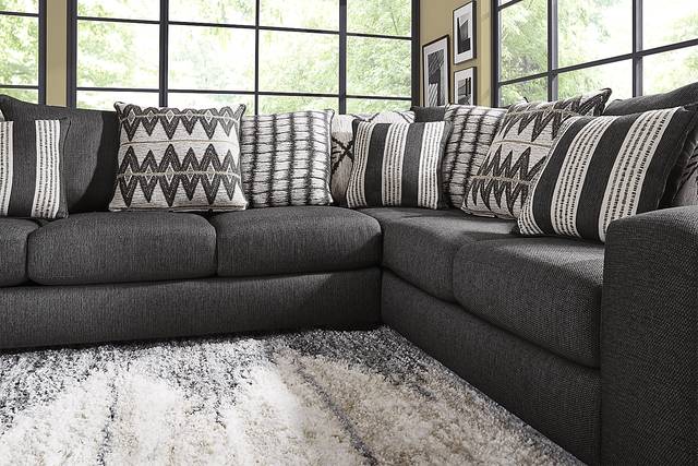 Highland Square Black 5 Pc Sectional Living Room - Thumbnail - Image 4
