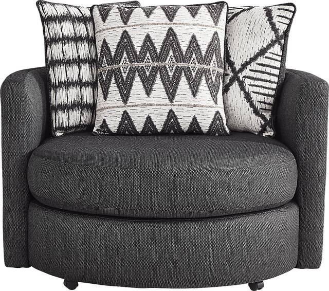 Highland Square Black 6 Pc Sectional Living Room - Thumbnail - Image 8