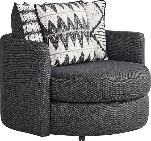 Highland Square Black 6 Pc Sectional Living Room - Thumbnail - Image 7