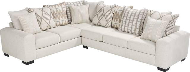 Highland Square White 5 Pc Sectional Living Room - Thumbnail - Image 3