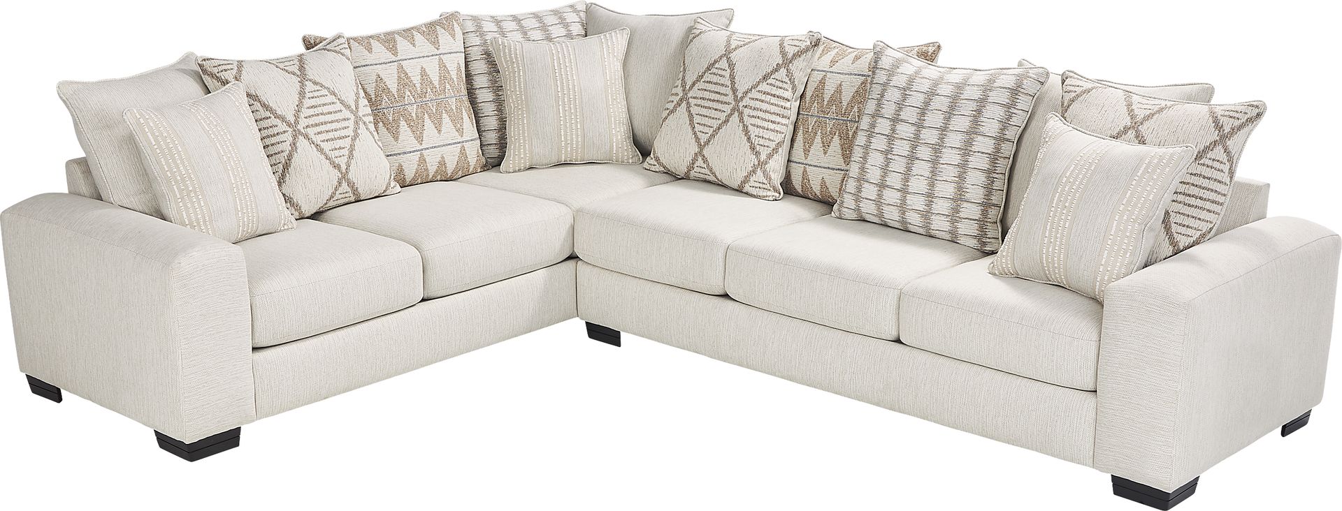 Highland Square White 5 Pc Sectional Living Room - Image 3
