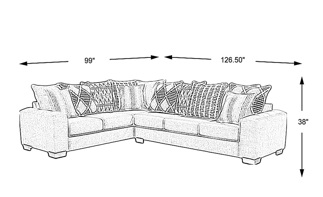 Highland Square 2 Pc Sectional