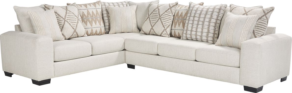 Highland Square White Polyester,Polypropylene Fabric 2 Pcsectional