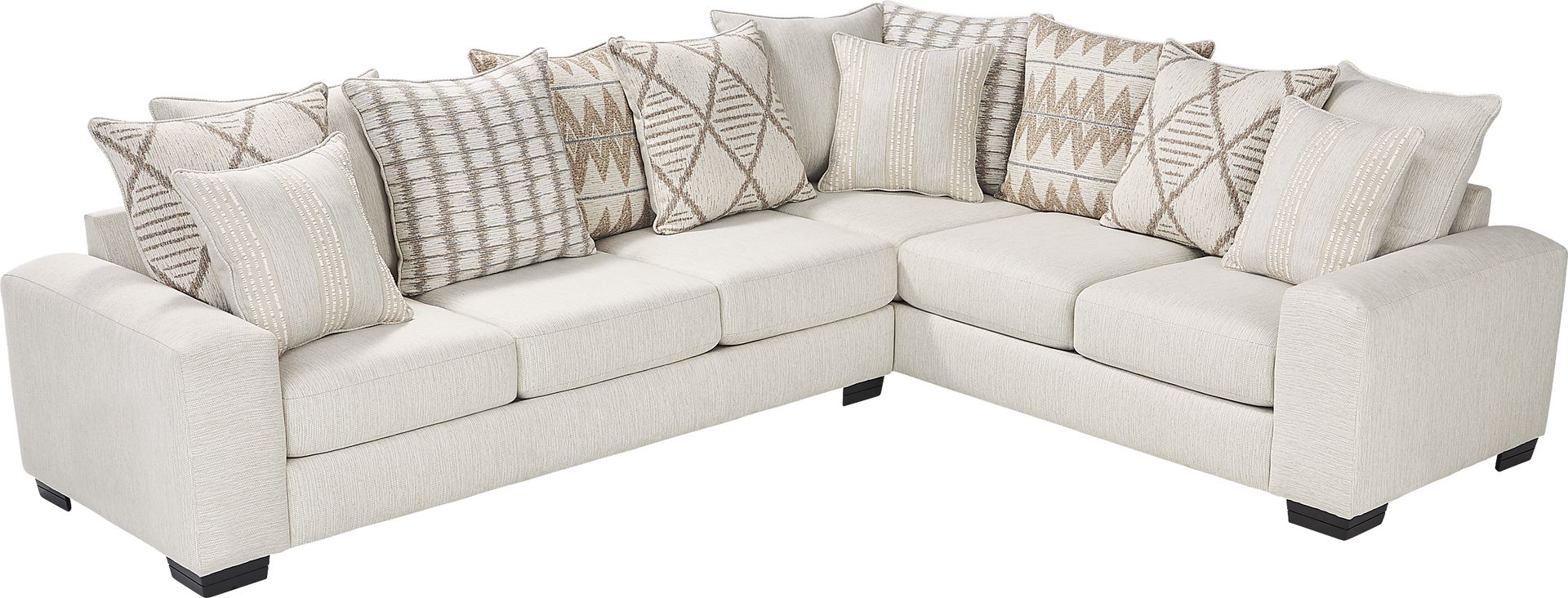 Highland Square White 2 Pc Sectional - Image 3