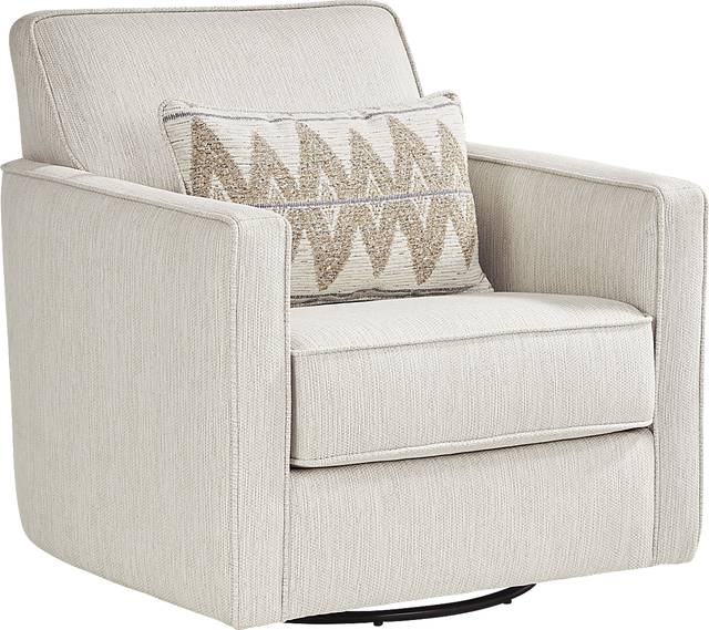 Highland Square White Swivel Chair - Thumbnail - Image 1