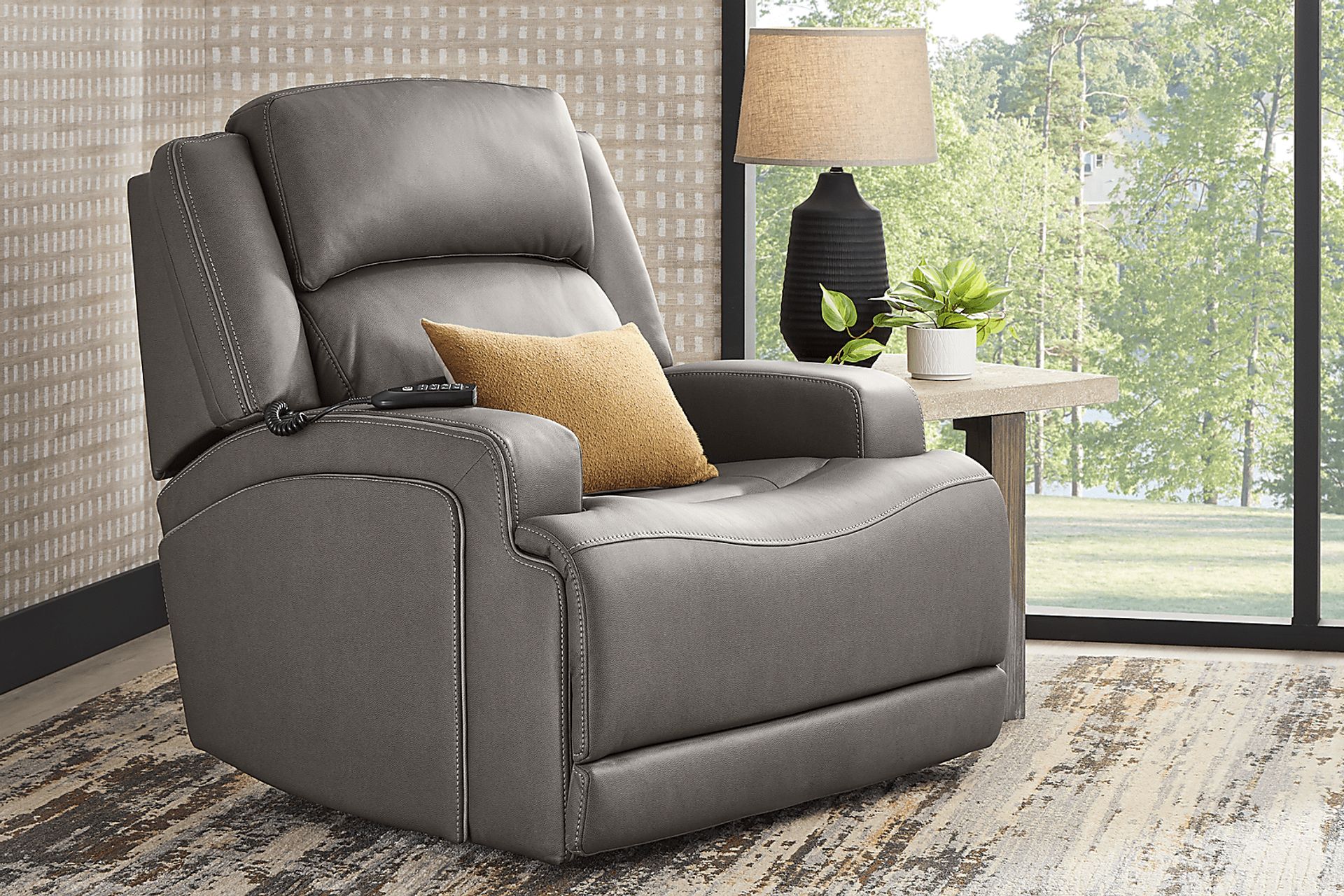 Lift Off by Shaquille O'Neal Home Charcoal Dual Power Lift Recliner - Image 5
