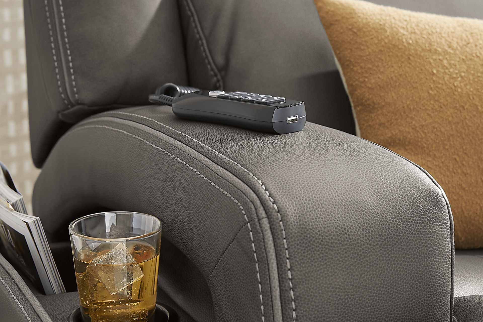 Lift Off by Shaquille O'Neal Home Charcoal Dual Power Lift Recliner - Image 7