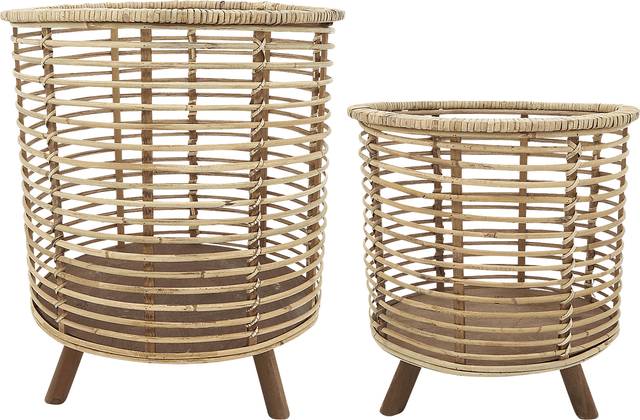 Hildegrade Brown Planter, Set of 2 - Thumbnail - Image 1