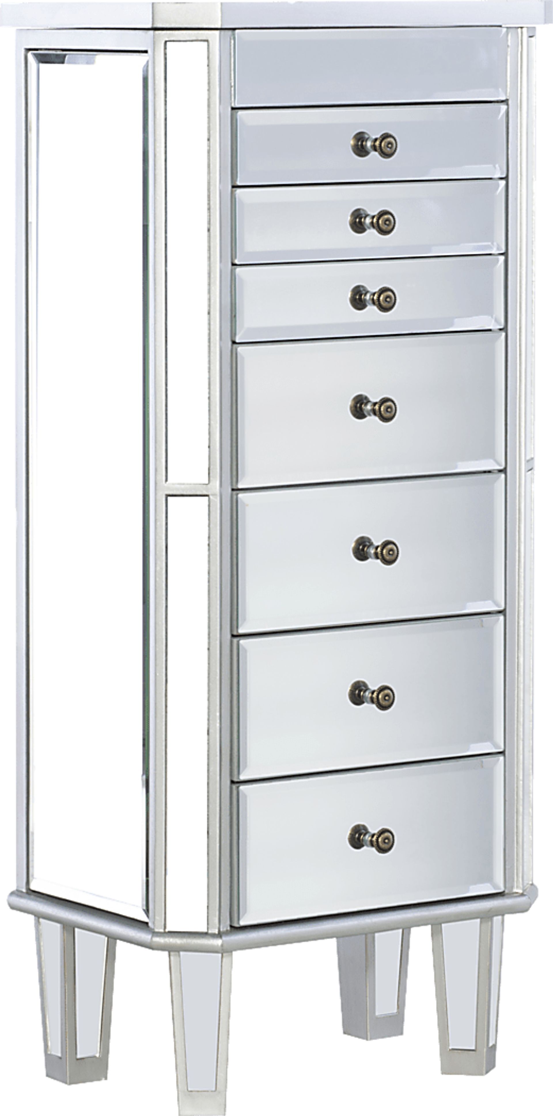 Hildreth Gray Mirrored Jewelry Armoire - Image 1