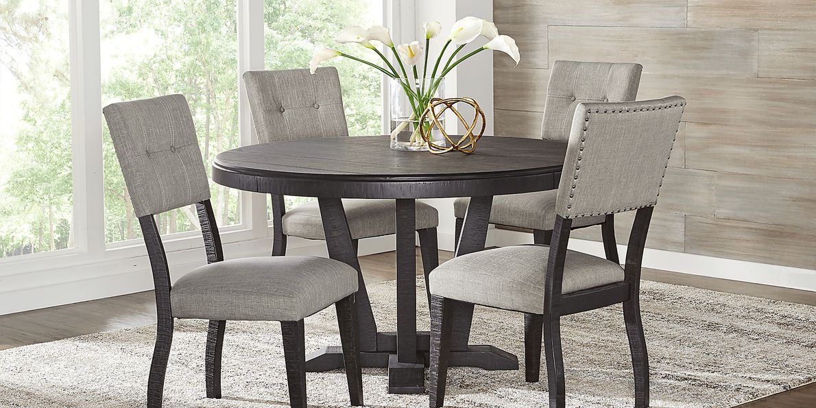 Hill Creek 5 Pc Black Black Colors Dining Room Set With Round