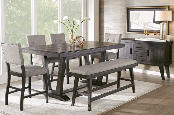 Hill Creek Black 6 Pc Counter Height Dining Room