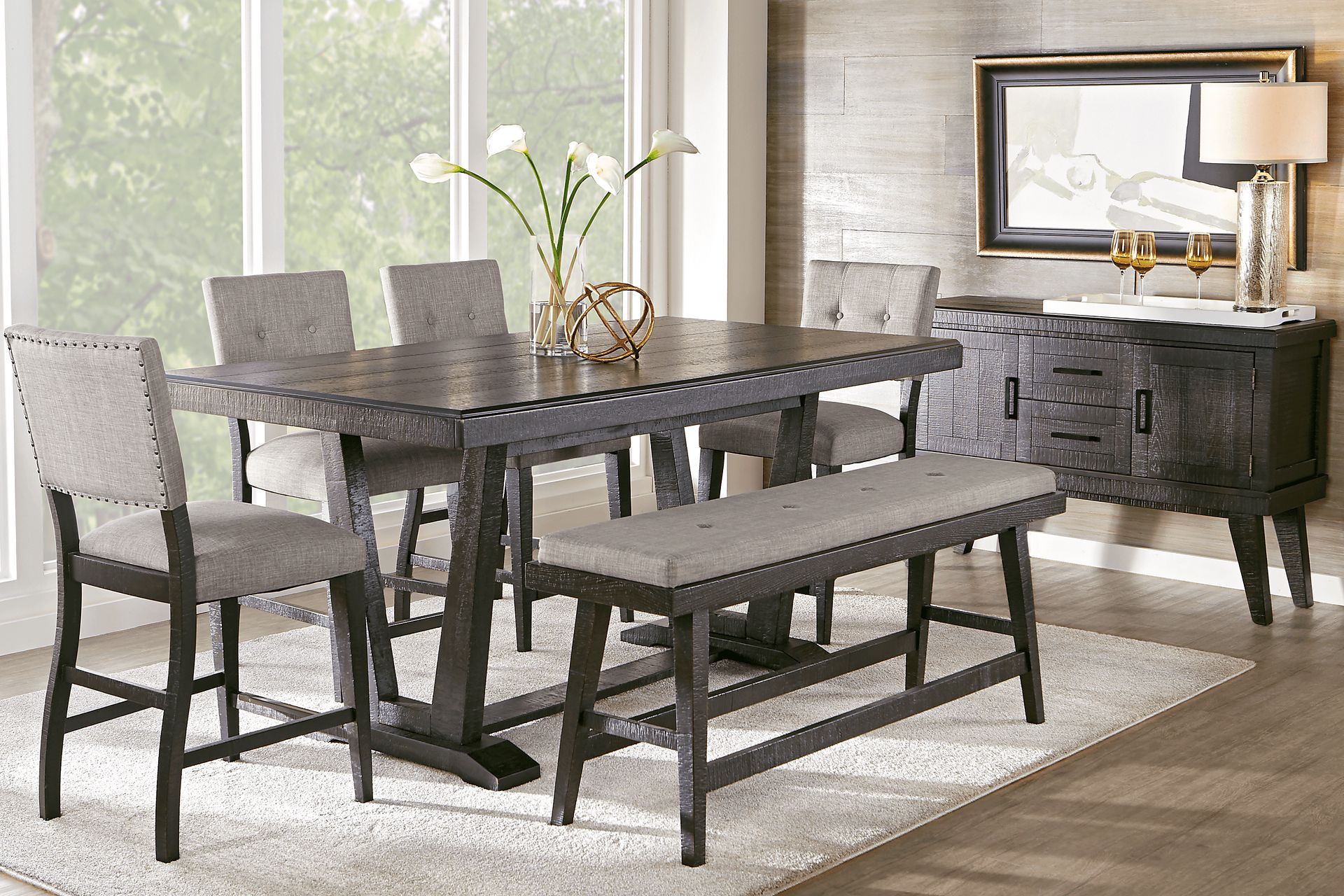 Rooms to go dining table with bench discount