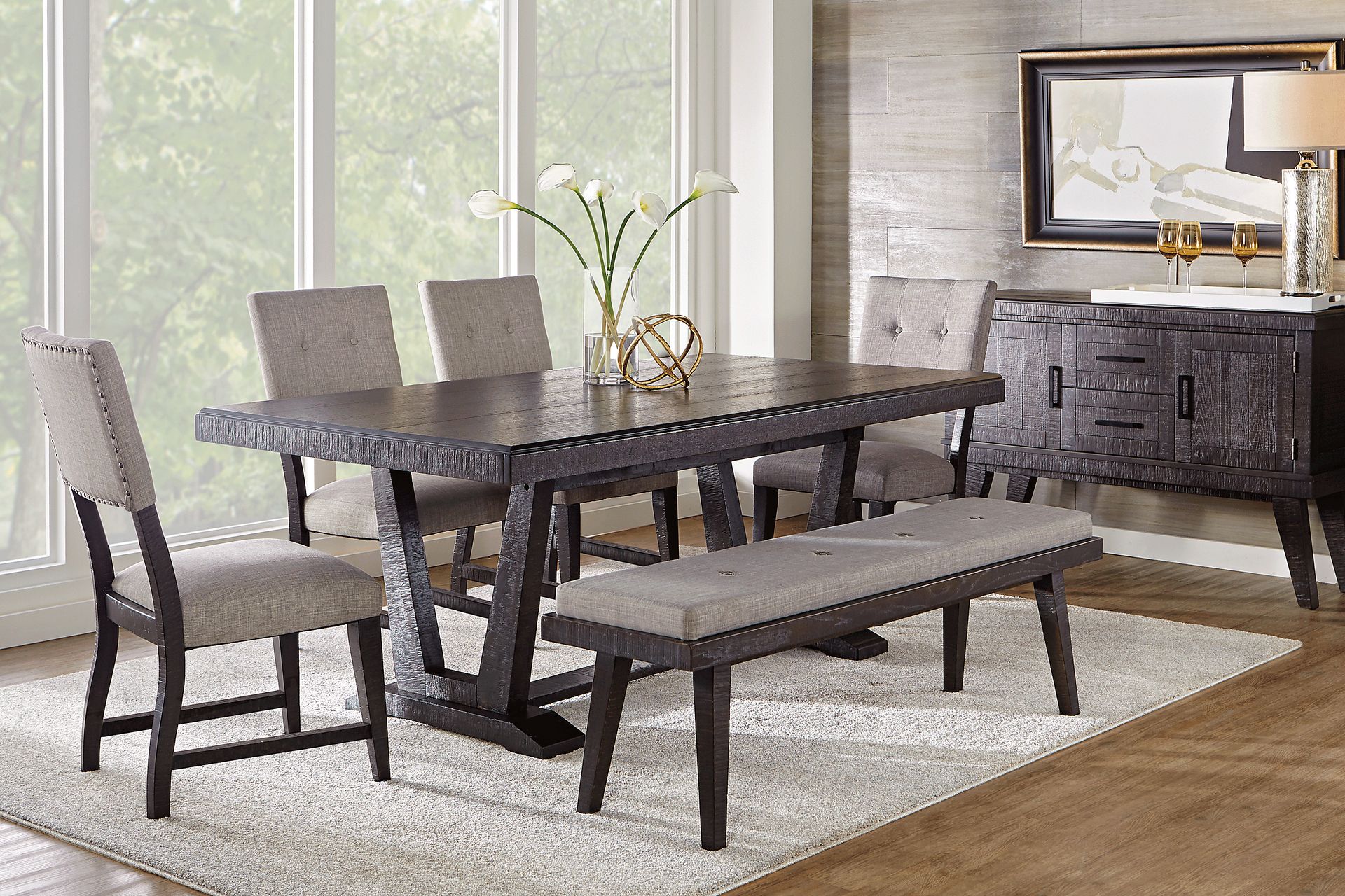 Rooms to go black dining table discount