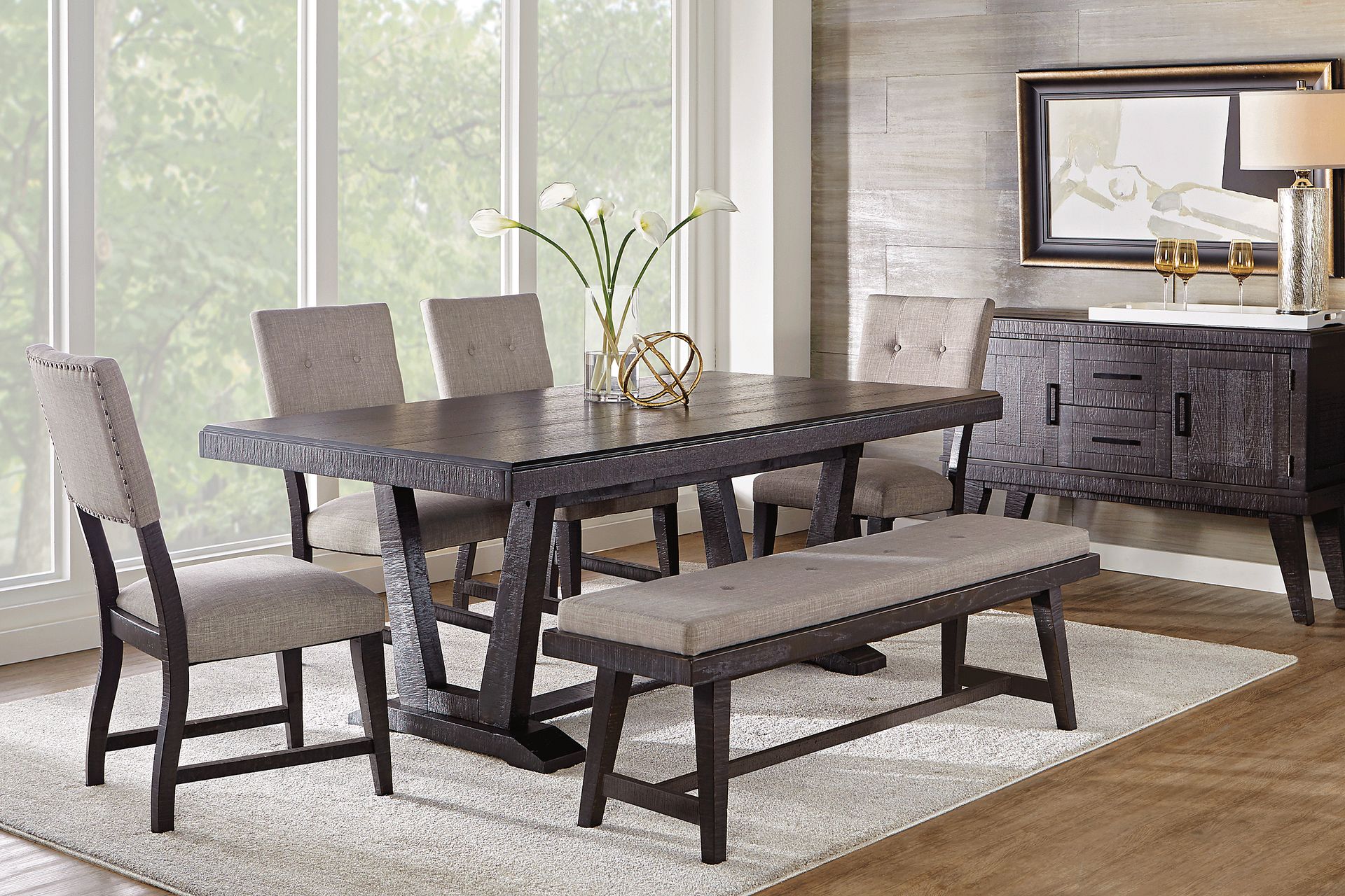 Hill Creek Black 6 Pc Rectangle Dining Room - Image 1