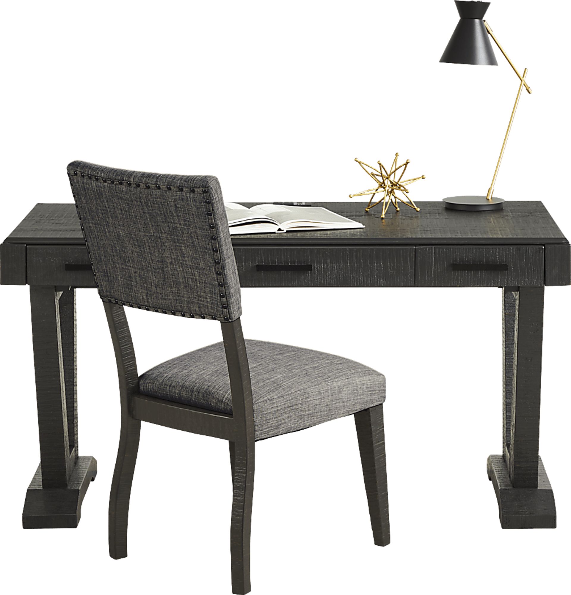Hill Creek Black Desk and Chair - Image 3