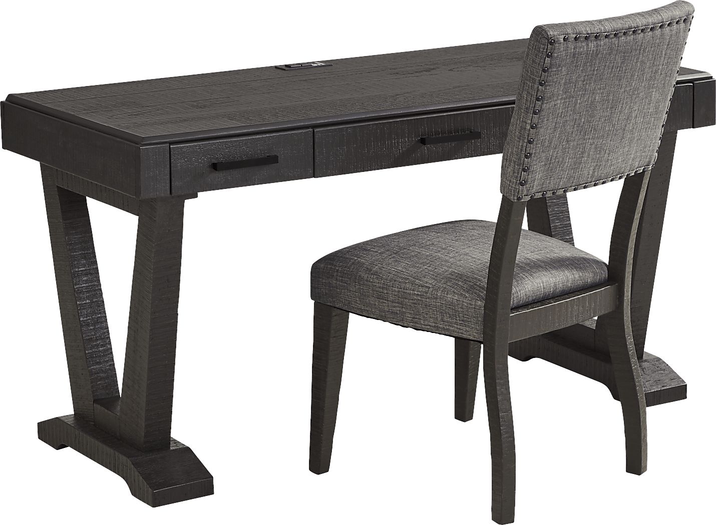 Hill Creek Black Desk and Chair Rooms To Go