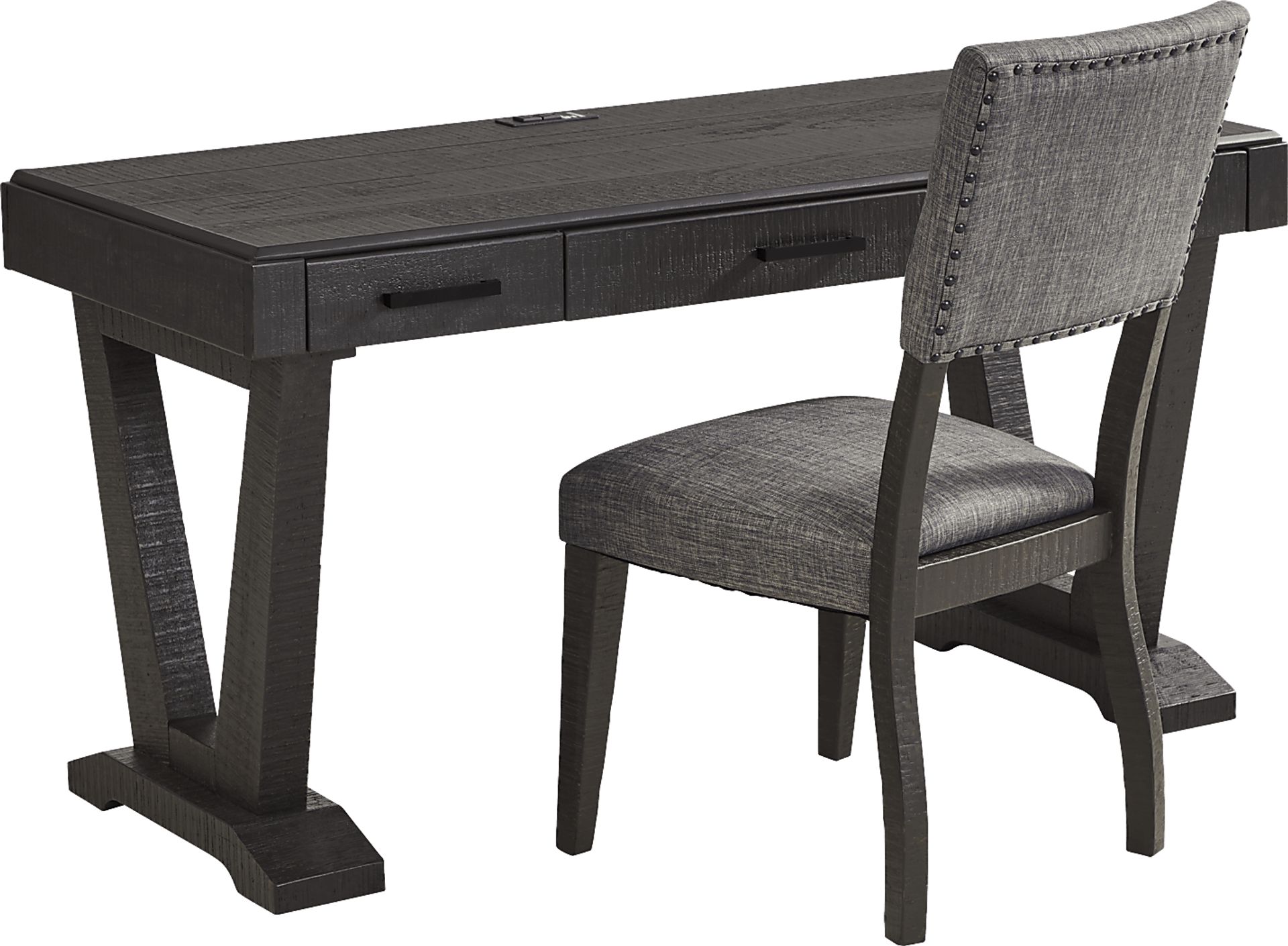 Hill Creek Black Desk and Chair - Image 1