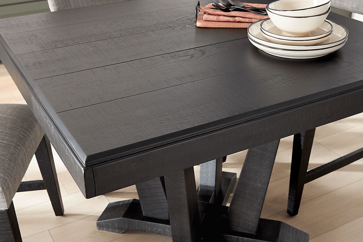 Hill Creek 5 Pc Black Dining Room Set With Square Dining Table, Side ...