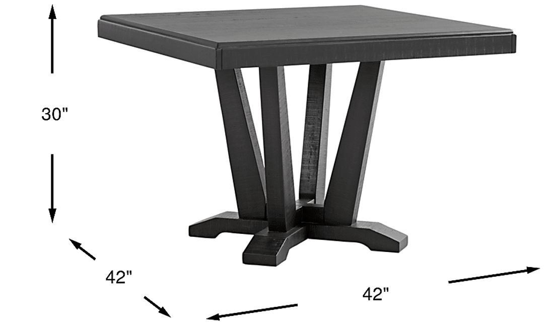 Hill Creek Black Square Dining Table