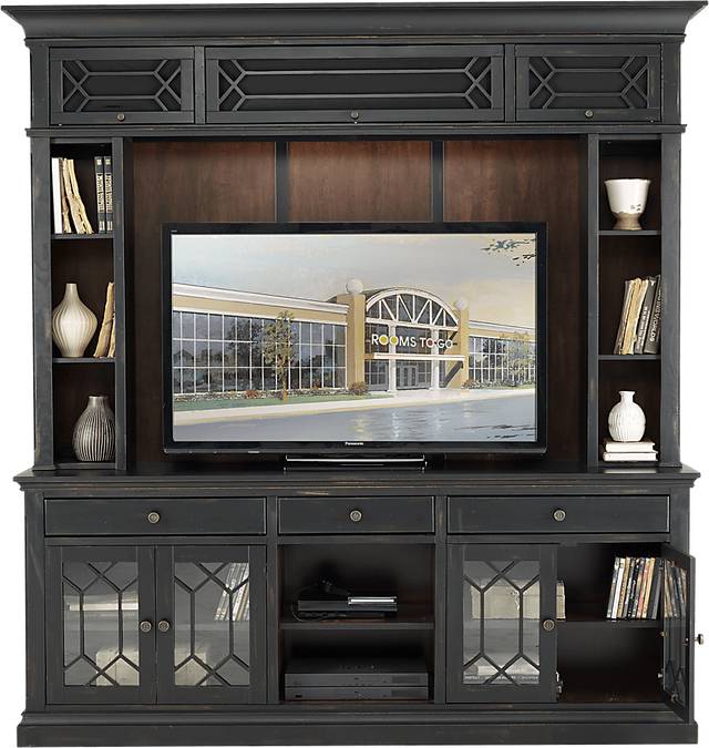 Hill Town Black 2 Pc Wall Unit - Thumbnail - Image 2