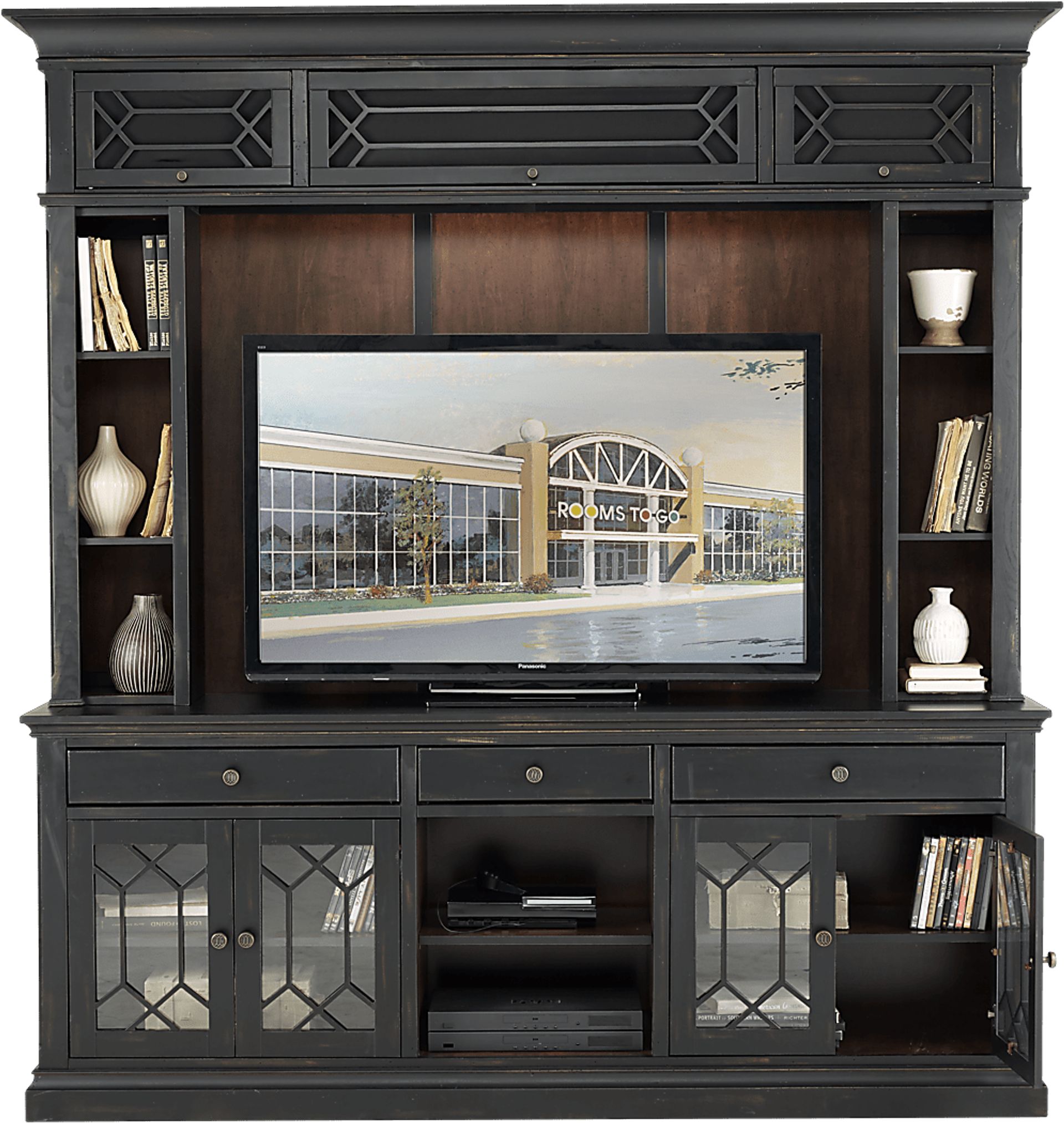 Hill Town Black 2 Pc Wall Unit - Image 2