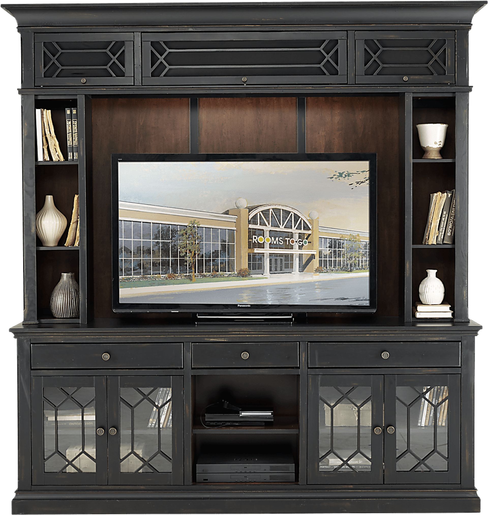Hill Town Black 2 Pc Wall Unit - Image 1
