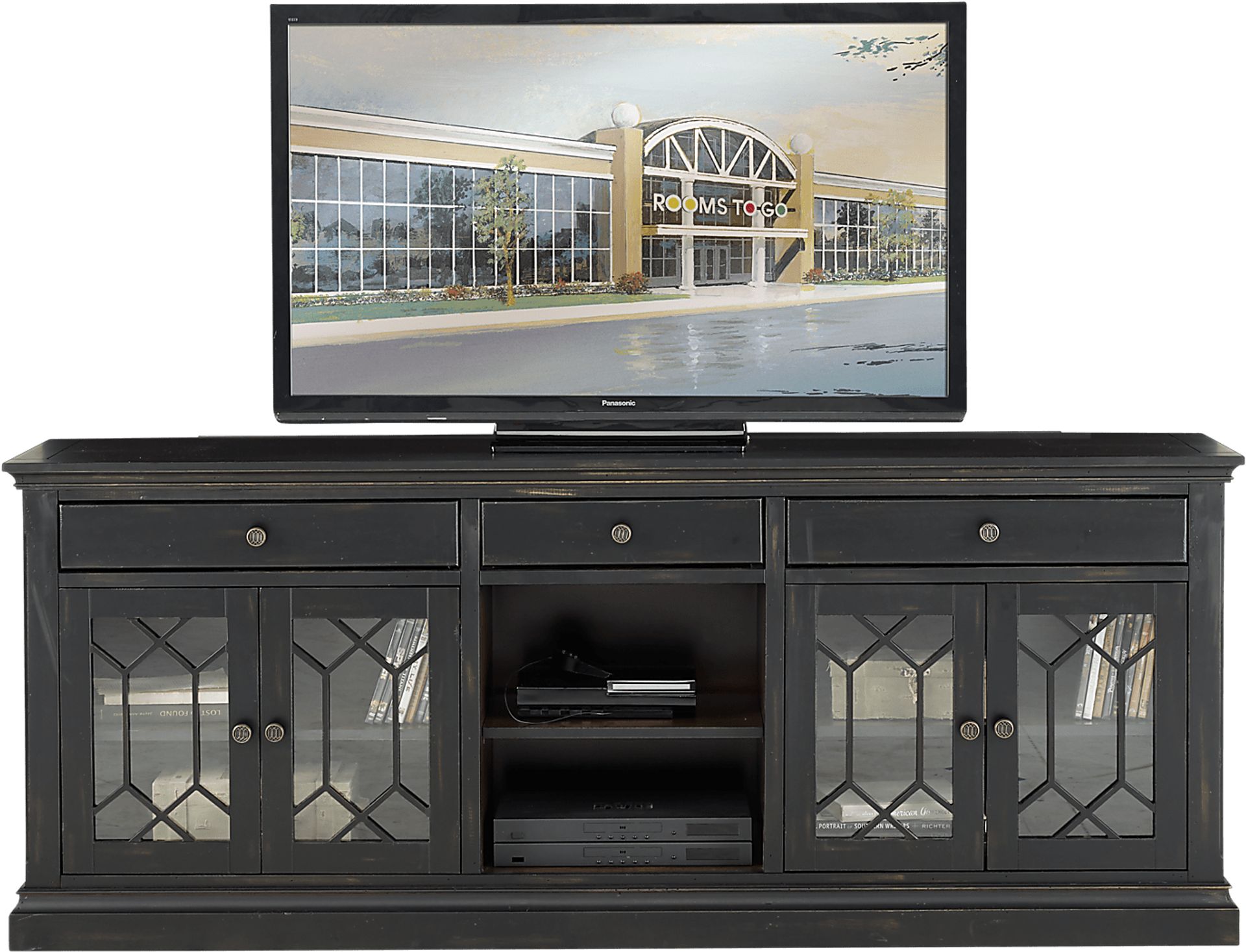 Hill Town Black 80 in. Console - Image 1