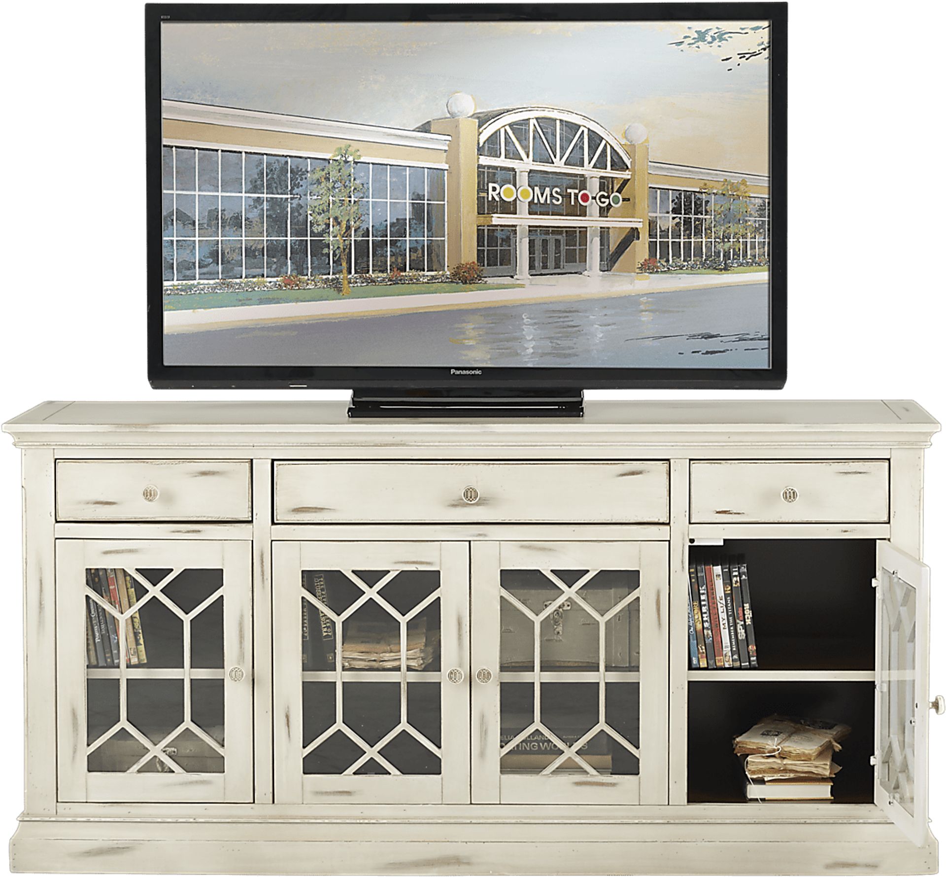 Hill Town White 65 in. Console - Image 2