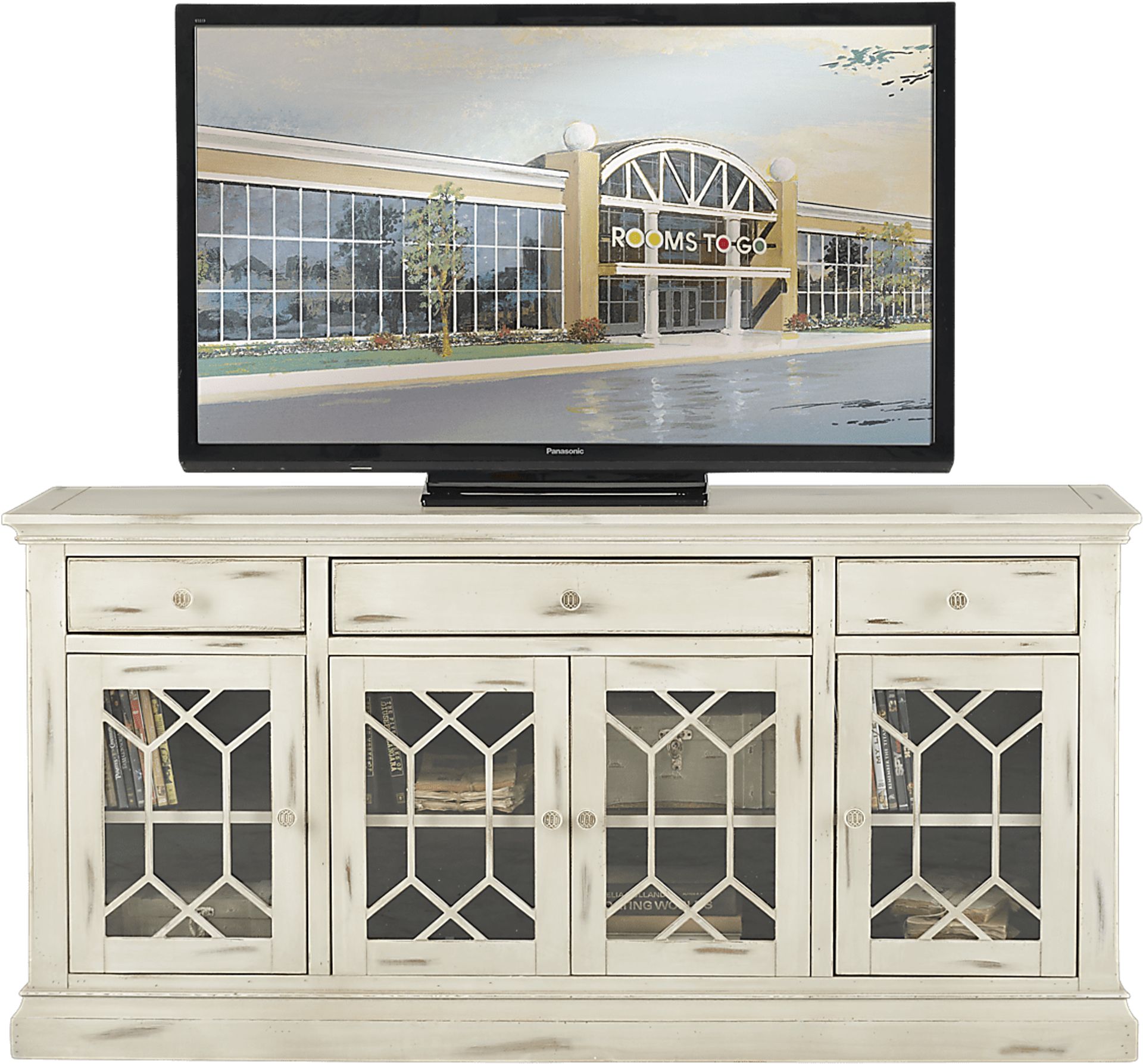 Hill Town White 65 in. Console - Image 1