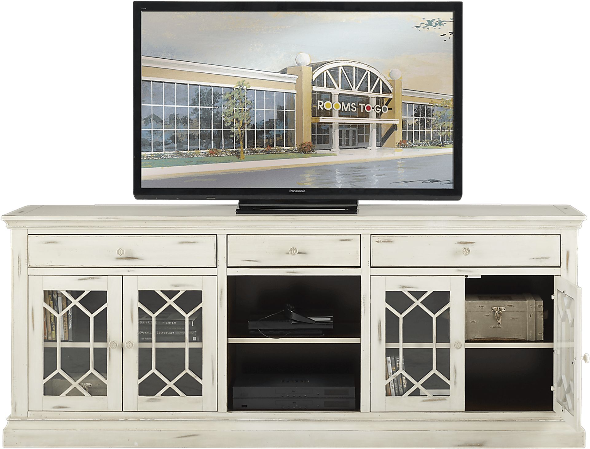Hill Town White 80 in. Console - Image 2