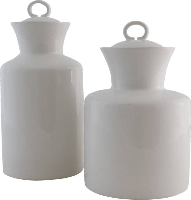 Hillda White Canister Set of 2 - Thumbnail - Image 1