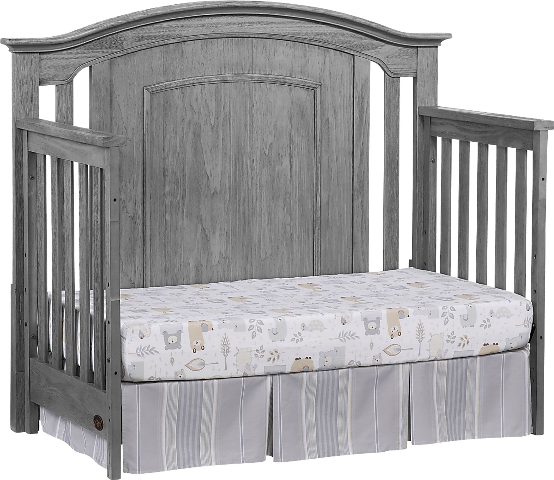 Gray wood crib on sale