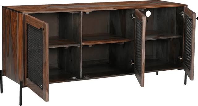 Hillindale Brown 3 Door Credenza - Thumbnail - Image 3
