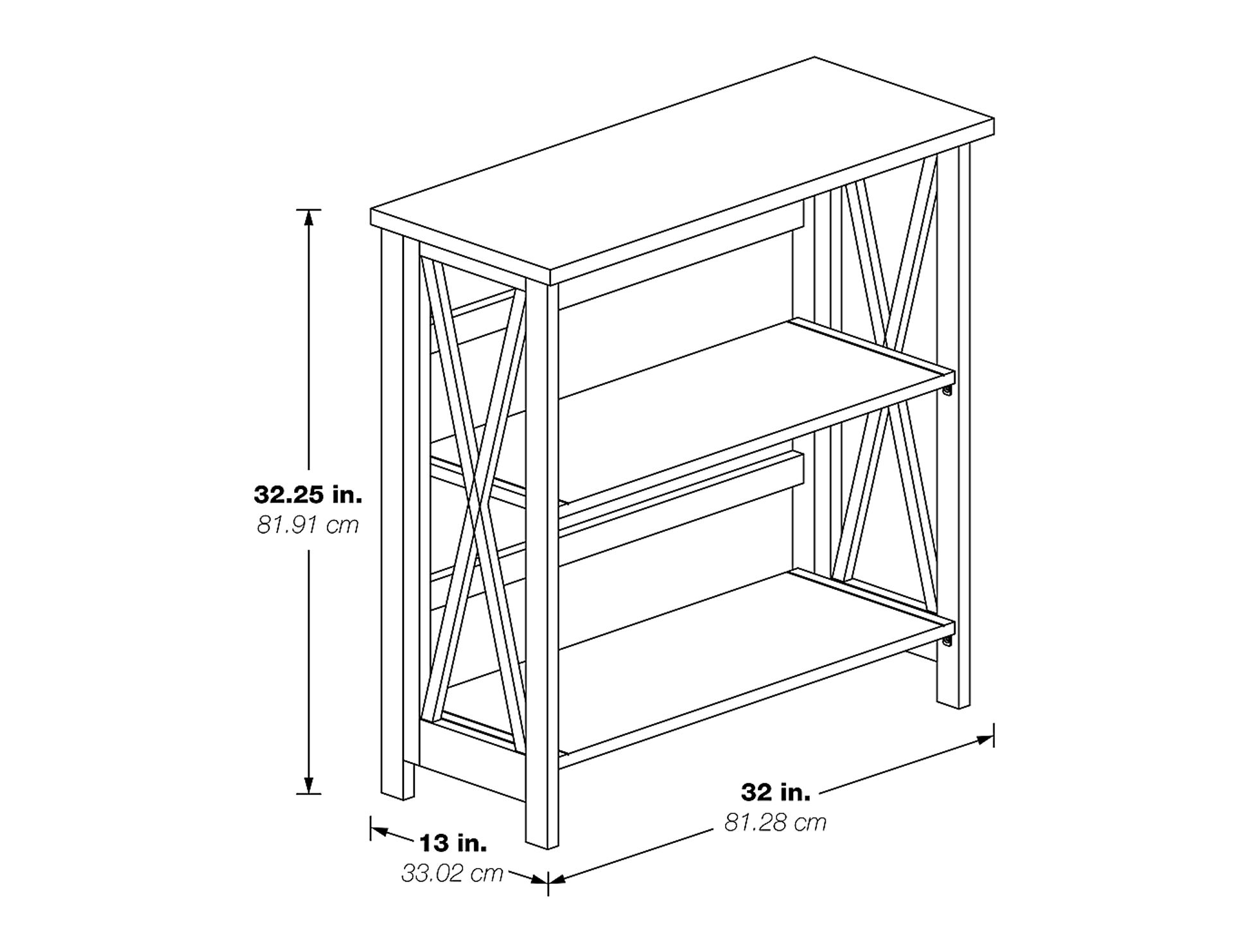 Hillsbare Gray 3 Shelf Bookcase - Image 5