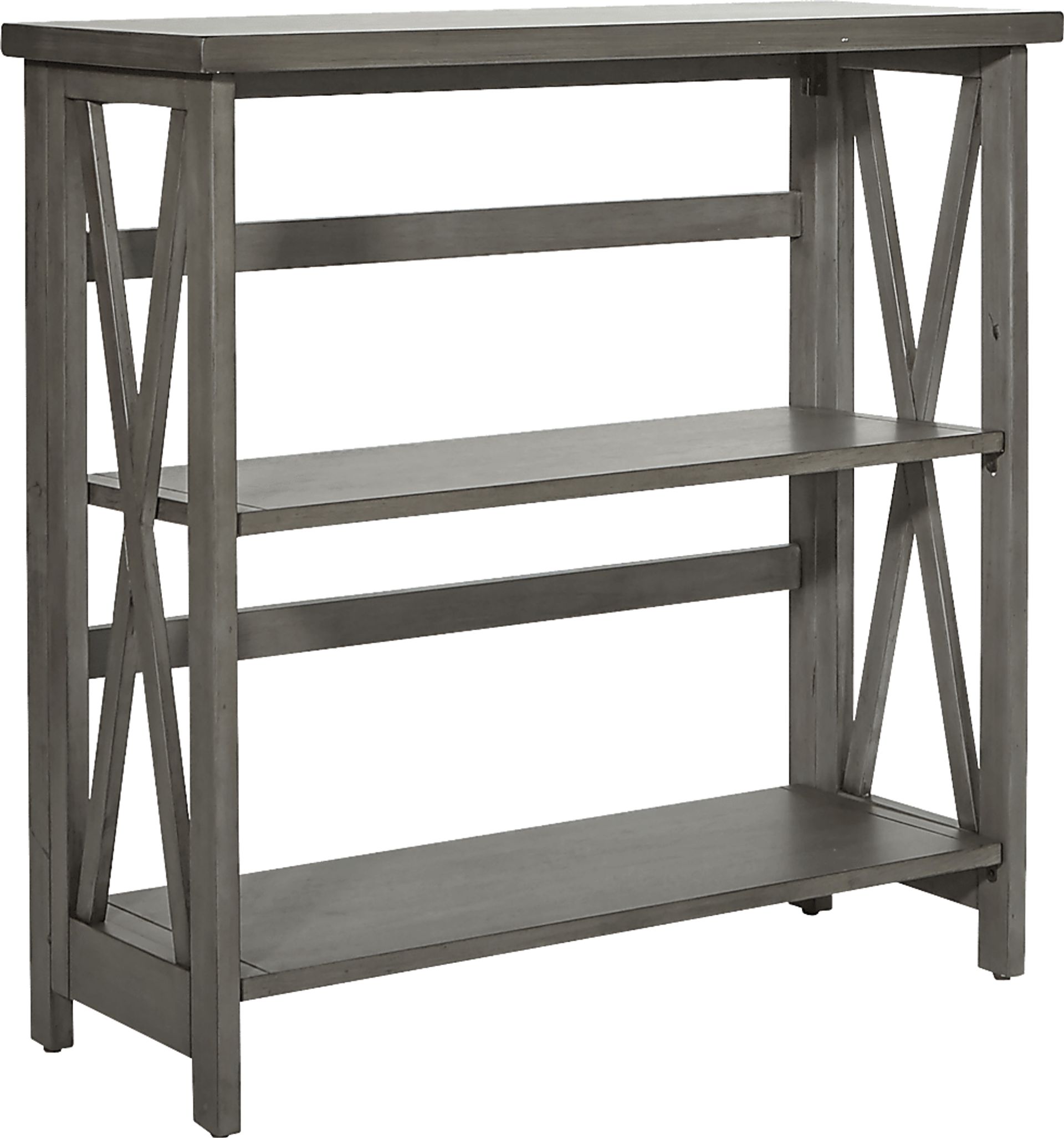 Hillsbare Gray 3 Shelf Bookcase - Image 1