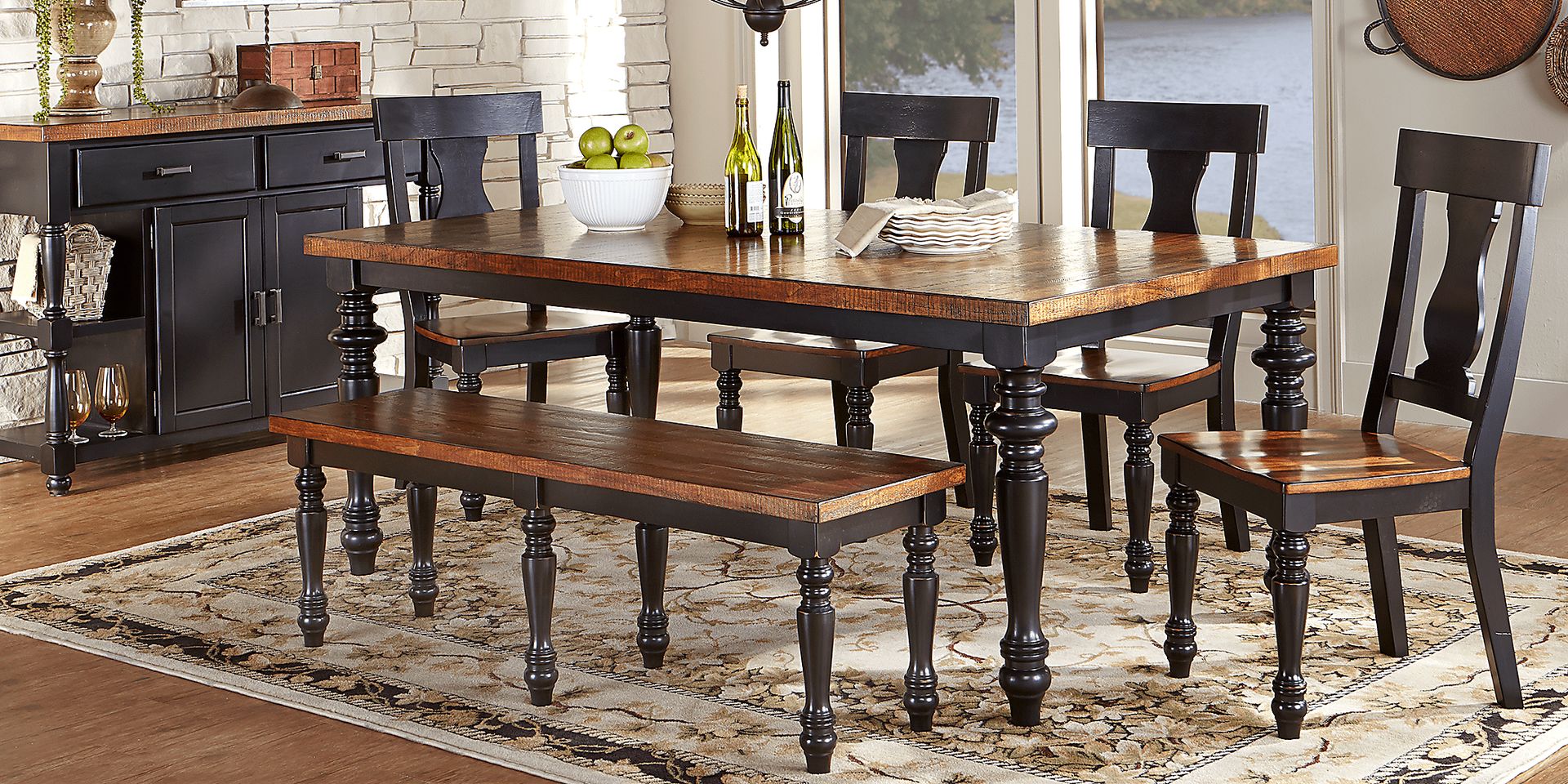 Hillside Cottage Black 7 Pc Dining Room - Image 1