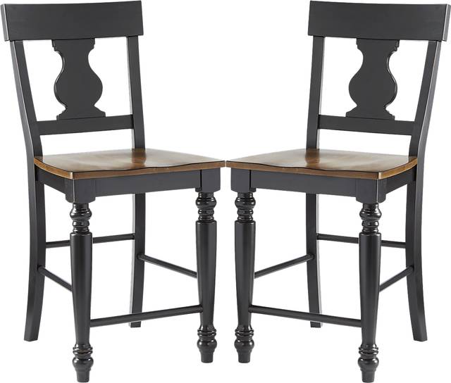 Hillside Cottage Black Counter Height Stools (Set of 2) - Thumbnail - Image 1