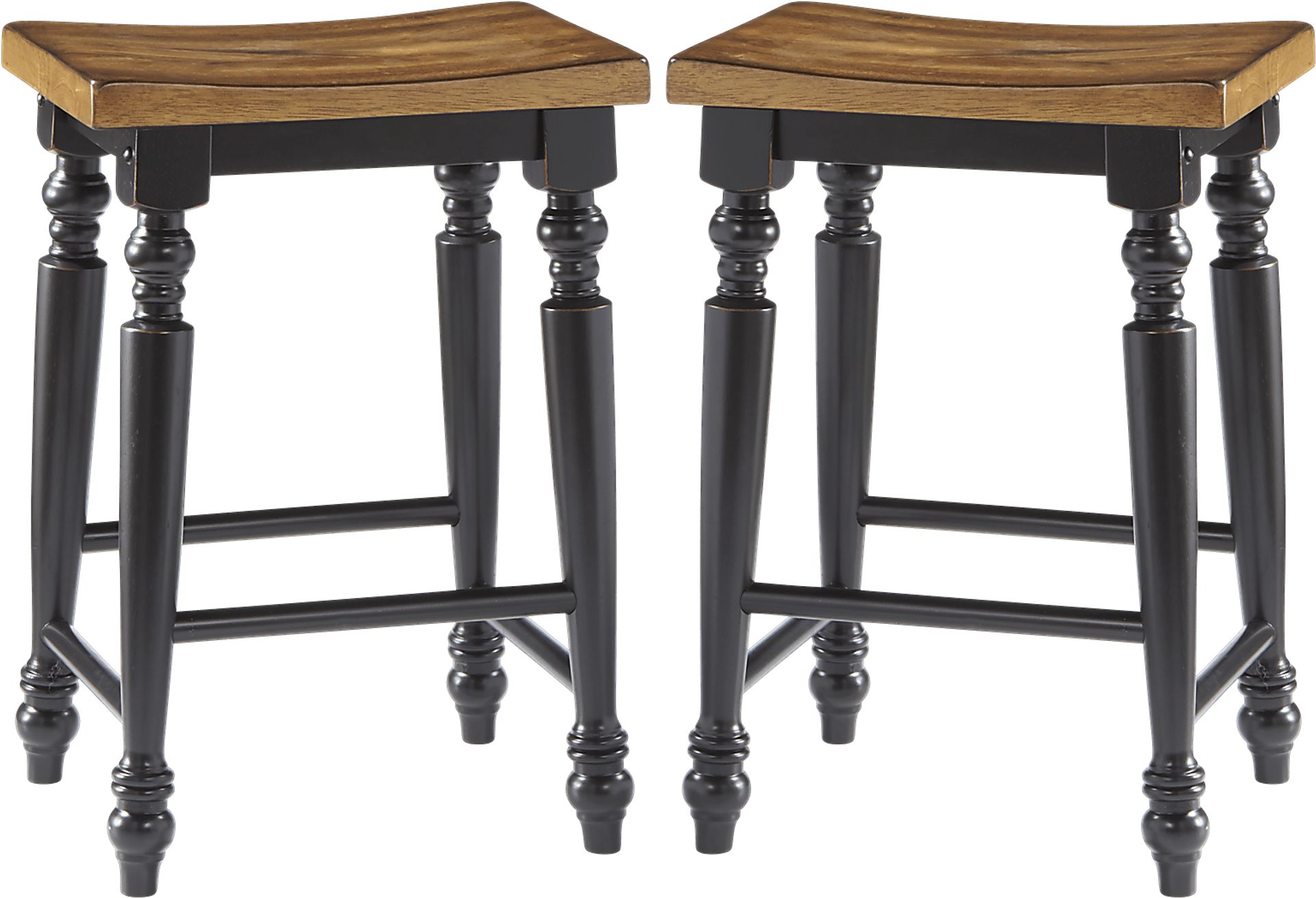 Hillside Cottage Black Kyoto Counter Height Stools (Set of 2) - Image 1