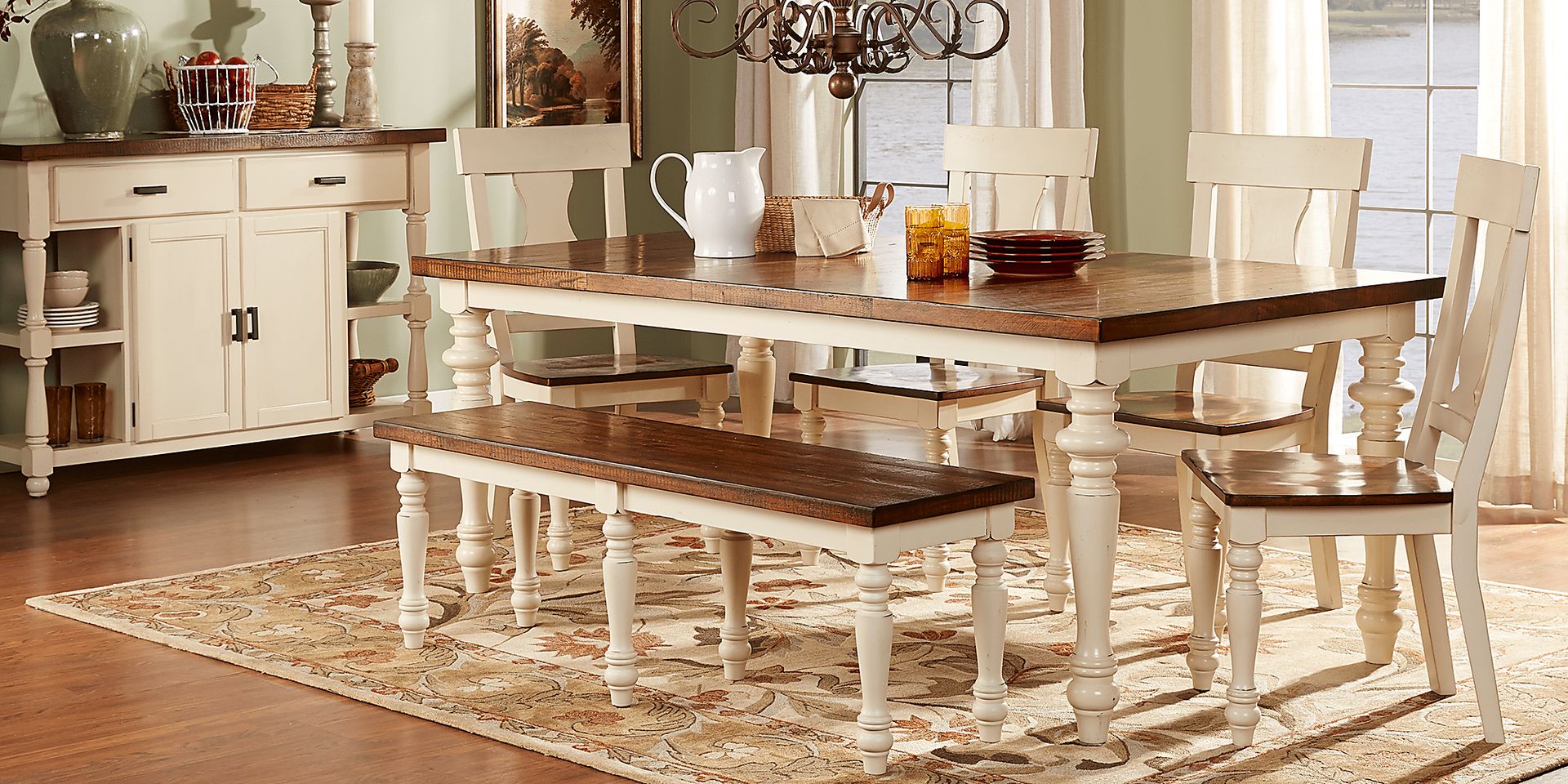 Hillside Cottage White 7 Pc Dining Room - Image 1