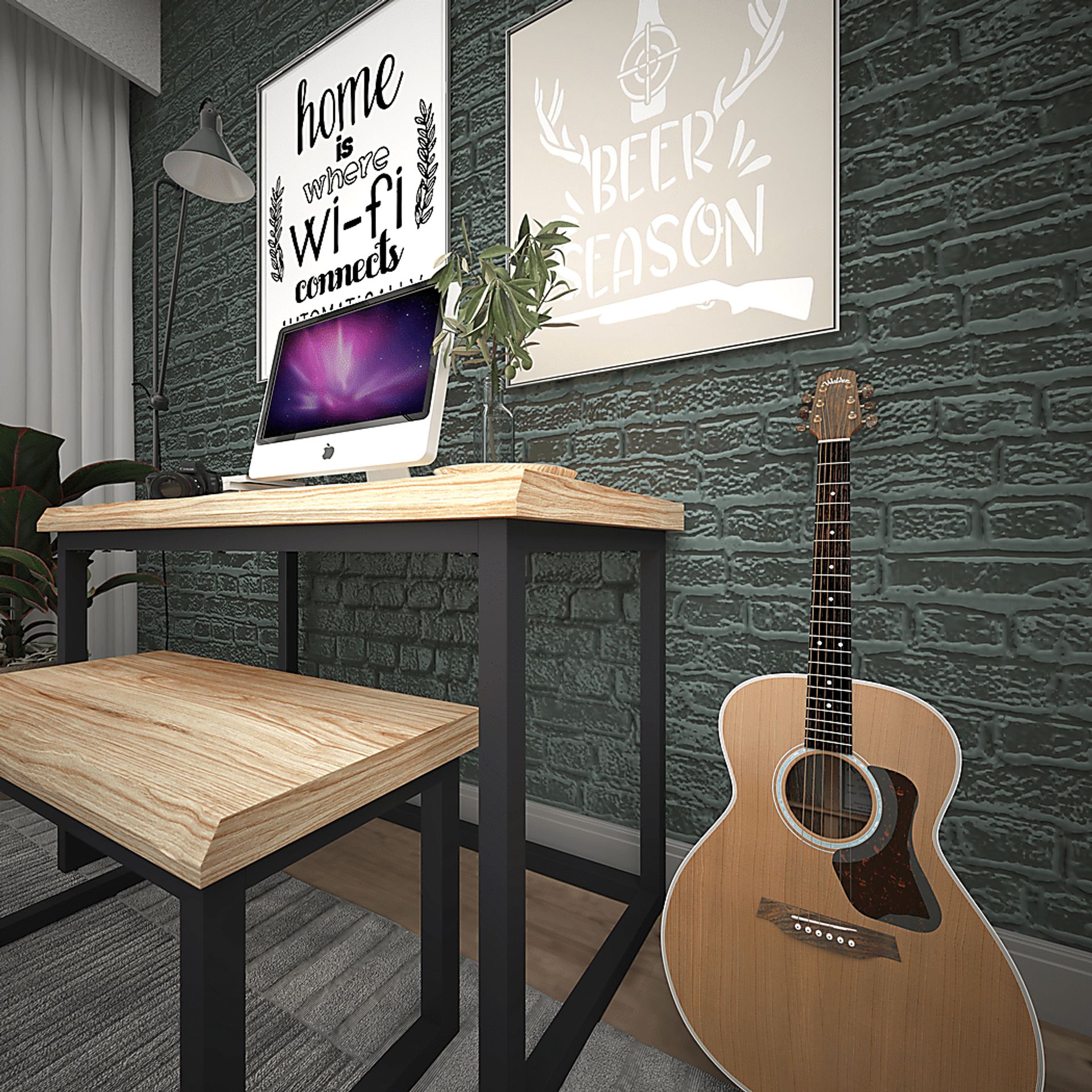 Hillsway Brown Desk With Bench - Image 7