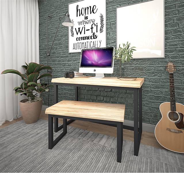 Hillsway Brown Desk With Bench - Thumbnail - Image 8