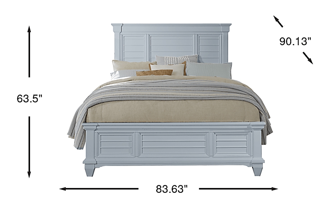 Hilton Head Blue 3 Pc King Panel Bed