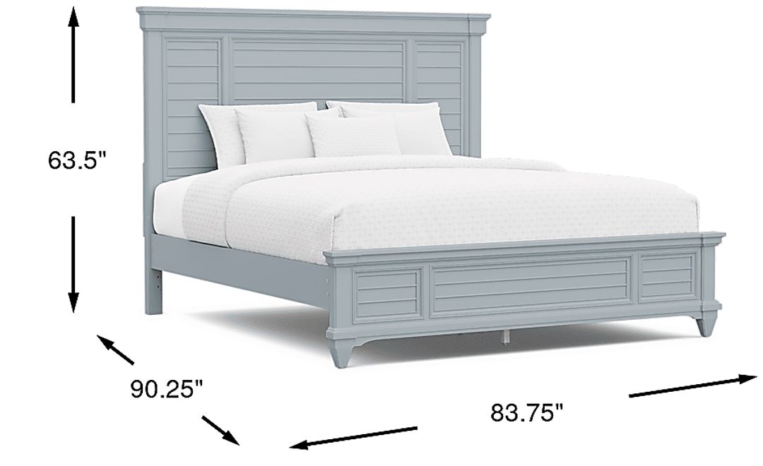 Hilton Head Blue 3 Pc King Panel Bed