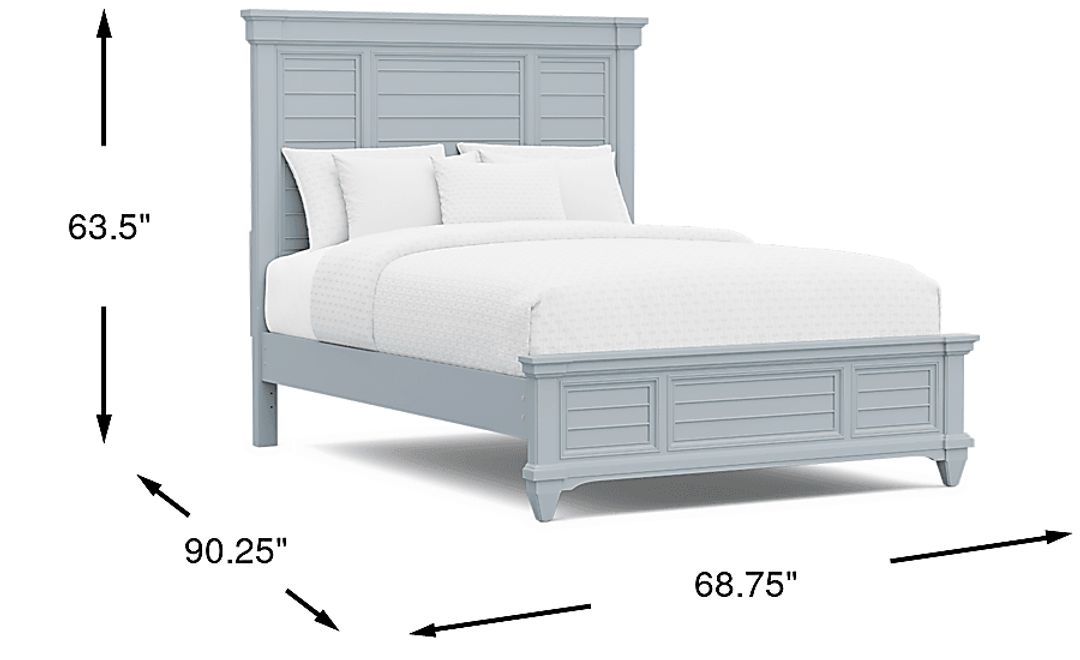 Hilton Head Blue 3 Pc Queen Panel Bed